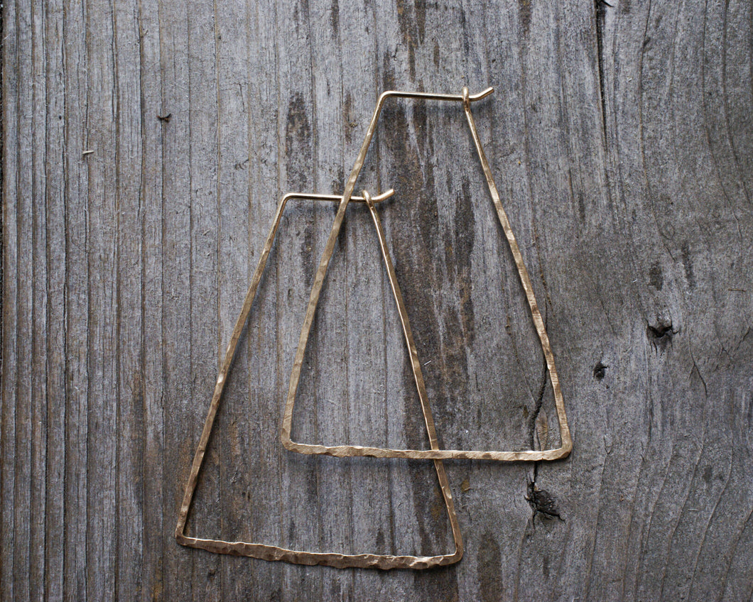 14k Gold Fill Trapezoid Hoops
