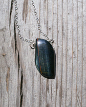 Load image into Gallery viewer, Sterling Silver Necklace With Blue Tiger&#39;s Eye
