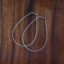 Load image into Gallery viewer, Sterling Silver Hammered Teardrop Hoops - Large
