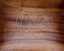 Load image into Gallery viewer, Gold Hammered Teardrop Hoops - Large
