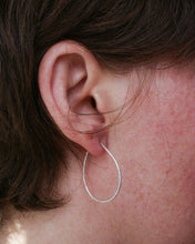 Load image into Gallery viewer, Sterling Silver Hammered Teardrop Hoops - Small
