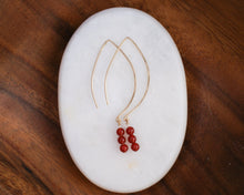 Load image into Gallery viewer, Red Onyx 3 Stone Teardrops
