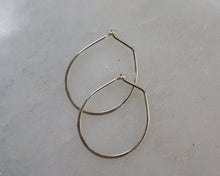 Load image into Gallery viewer, Sterling Silver Hammered Teardrop Hoops - Small
