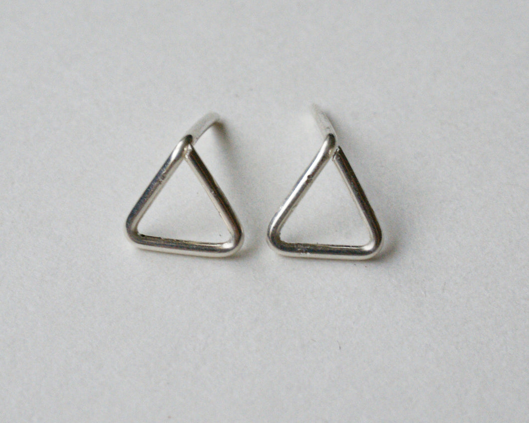 Sterling Silver Triangle Studs