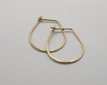 Load image into Gallery viewer, Gold Hammered Teardrop Hoops - Extra Small
