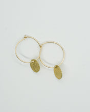 Load image into Gallery viewer, 14k Gold Filled Round Hoops with Brass Discs
